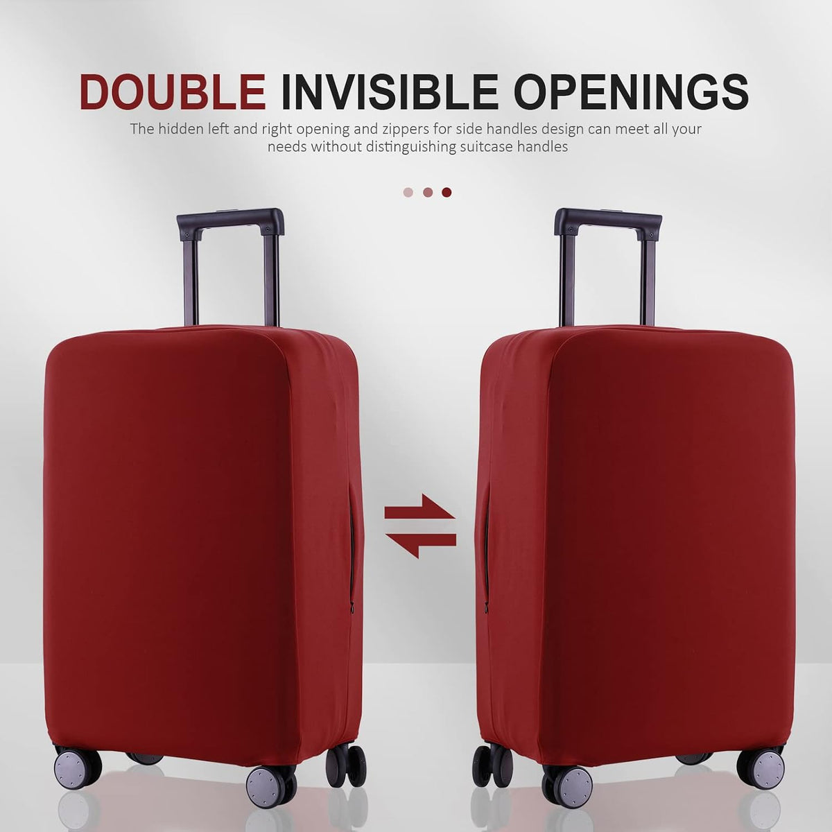 Travel Luggage Cover Suitcase Protector Scratch-Resistant Fit 19-31 Inch, Not Included Suitcase (Black, 2XL(30-31inch))
