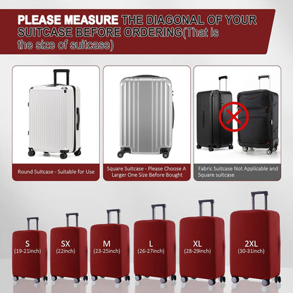 Travel Luggage Cover Suitcase Protector Scratch-Resistant Fit 19-31 Inch, Not Included Suitcase (Black, 2XL(30-31inch))