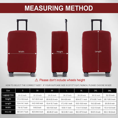 Travel Luggage Cover Suitcase Protector Scratch-Resistant Fit 19-31 Inch, Not Included Suitcase (Black, 2XL(30-31inch))