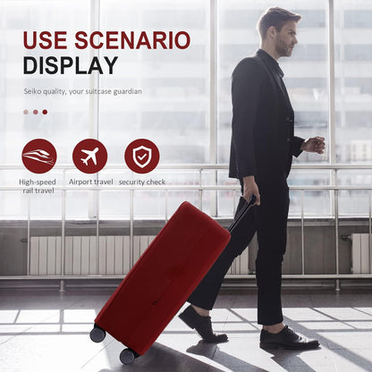 Travel Luggage Cover Suitcase Protector Scratch-Resistant Fit 19-31 Inch, Not Included Suitcase (Black, 2XL(30-31inch))
