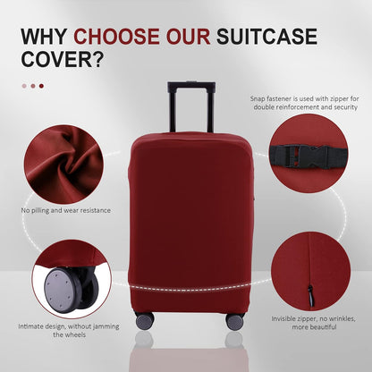 Travel Luggage Cover Suitcase Protector Scratch-Resistant Fit 19-31 Inch, Not Included Suitcase (Black, 2XL(30-31inch))