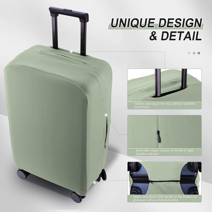 Travel Luggage Cover Suitcase Protector Scratch-Resistant Fit 19-31 Inch, Not Included Suitcase (Black, 2XL(30-31inch))