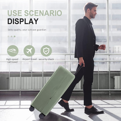 Travel Luggage Cover Suitcase Protector Scratch-Resistant Fit 19-31 Inch, Not Included Suitcase (Black, 2XL(30-31inch))