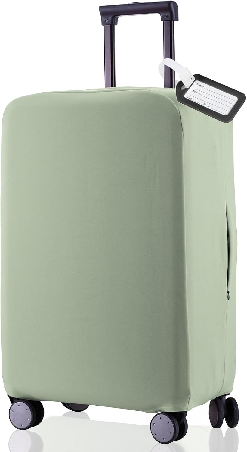 Travel Luggage Cover Suitcase Protector Scratch-Resistant Fit 19-31 Inch, Not Included Suitcase (Black, 2XL(30-31inch))