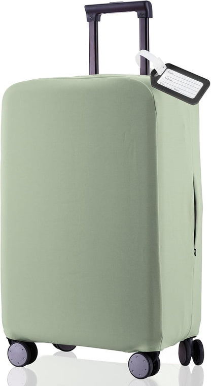 Travel Luggage Cover Suitcase Protector Scratch-Resistant Fit 19-31 Inch, Not Included Suitcase (Black, 2XL(30-31inch))