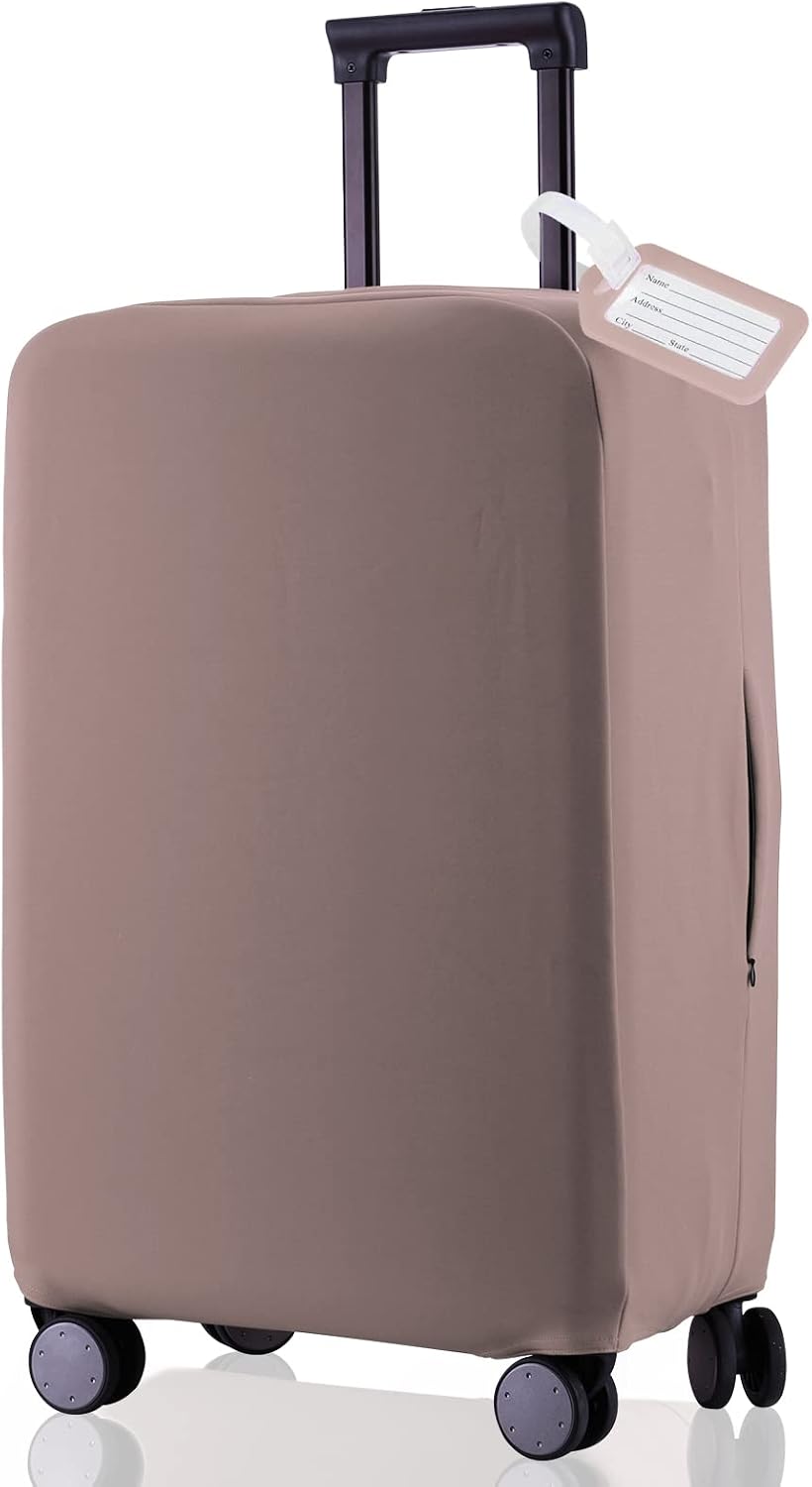 Travel Luggage Cover Suitcase Protector Scratch-Resistant Fit 19-31 Inch, Not Included Suitcase (Black, 2XL(30-31inch))