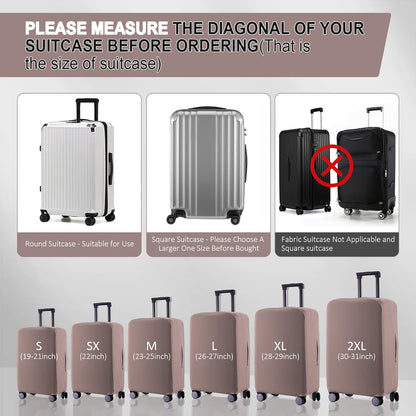 Travel Luggage Cover Suitcase Protector Scratch-Resistant Fit 19-31 Inch, Not Included Suitcase (Black, 2XL(30-31inch))