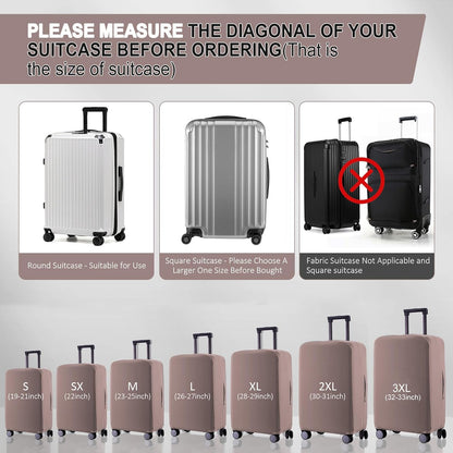 Travel Luggage Cover Suitcase Protector Scratch-Resistant Fit 19-31 Inch, Not Included Suitcase (Black, 2XL(30-31inch))