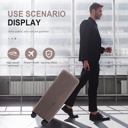 Travel Luggage Cover Suitcase Protector Scratch-Resistant Fit 19-31 Inch, Not Included Suitcase (Black, 2XL(30-31inch))
