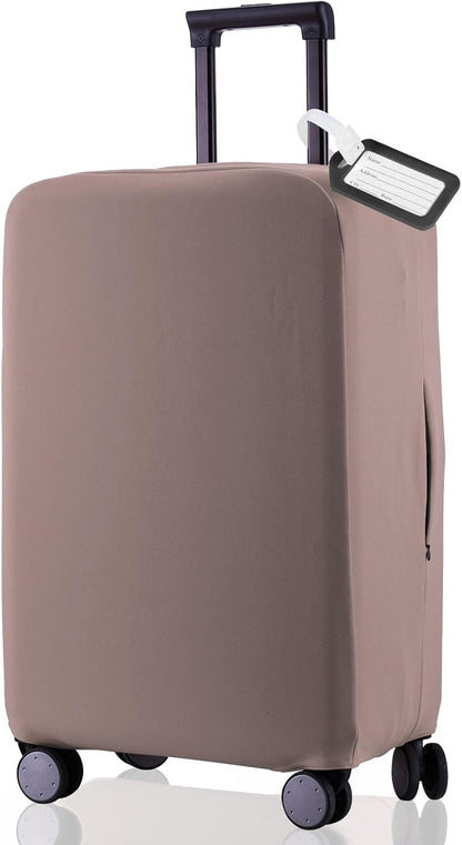 Travel Luggage Cover Suitcase Protector Scratch-Resistant Fit 19-31 Inch, Not Included Suitcase (Black, 2XL(30-31inch))