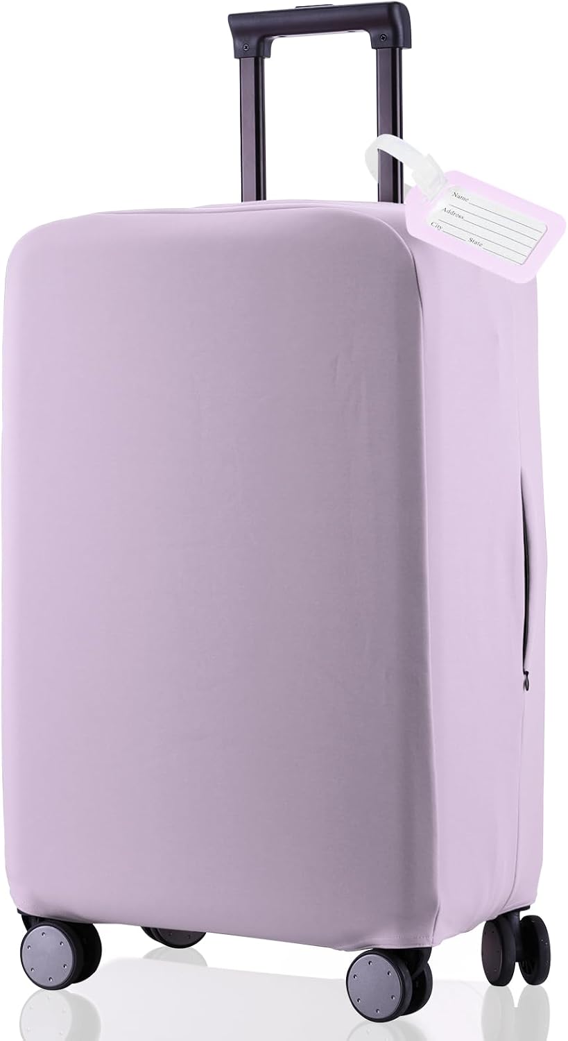 Travel Luggage Cover Suitcase Protector Scratch-Resistant Fit 19-31 Inch, Not Included Suitcase (Black, 2XL(30-31inch))