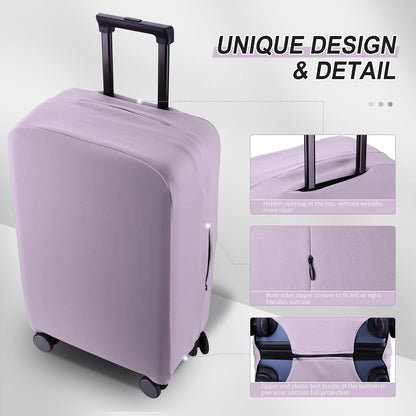 Travel Luggage Cover Suitcase Protector Scratch-Resistant Fit 19-31 Inch, Not Included Suitcase (Black, 2XL(30-31inch))