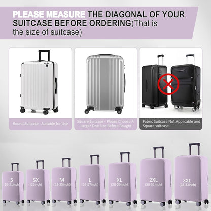 Travel Luggage Cover Suitcase Protector Scratch-Resistant Fit 19-31 Inch, Not Included Suitcase (Black, 2XL(30-31inch))