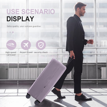 Travel Luggage Cover Suitcase Protector Scratch-Resistant Fit 19-31 Inch, Not Included Suitcase (Black, 2XL(30-31inch))