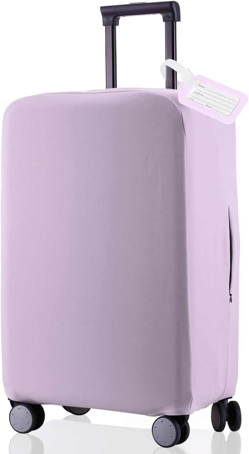 Travel Luggage Cover Suitcase Protector Scratch-Resistant Fit 19-31 Inch, Not Included Suitcase (Black, 2XL(30-31inch))