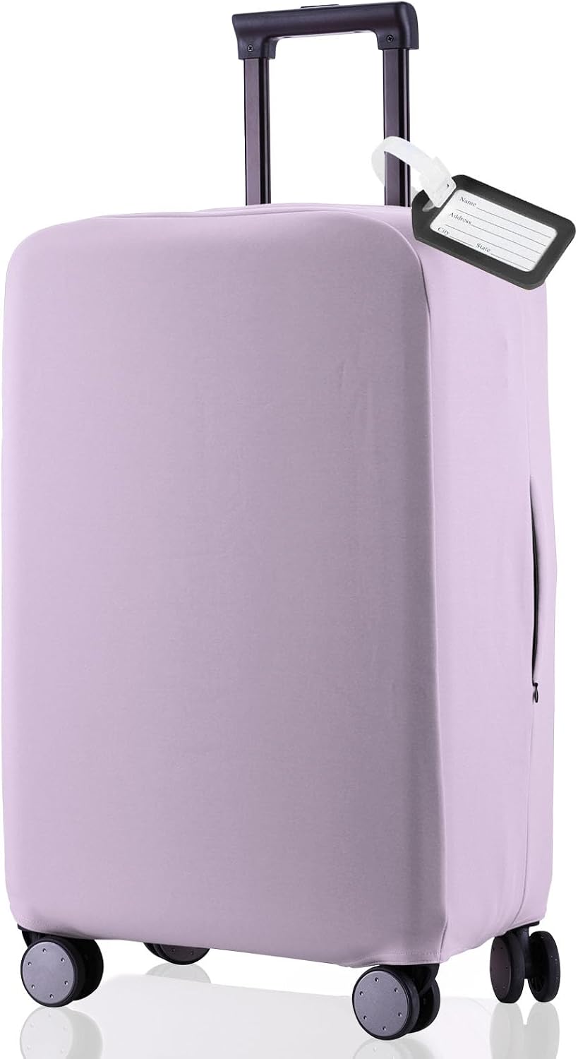 Travel Luggage Cover Suitcase Protector Scratch-Resistant Fit 19-31 Inch, Not Included Suitcase (Black, 2XL(30-31inch))