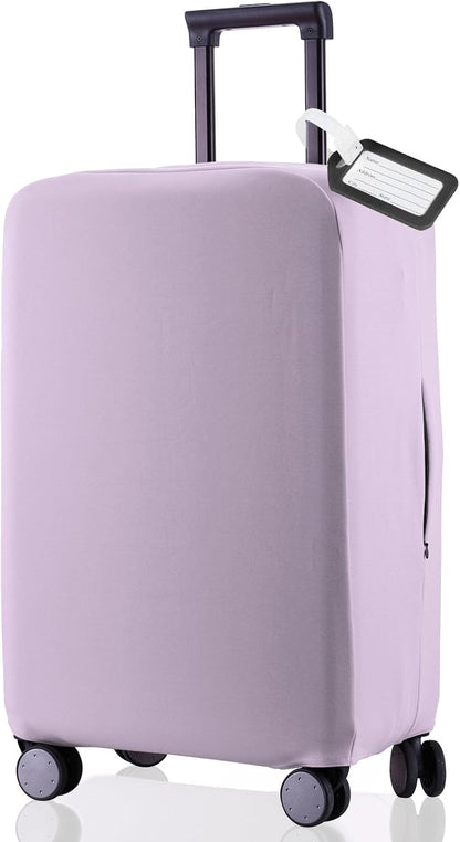 Travel Luggage Cover Suitcase Protector Scratch-Resistant Fit 19-31 Inch, Not Included Suitcase (Black, 2XL(30-31inch))