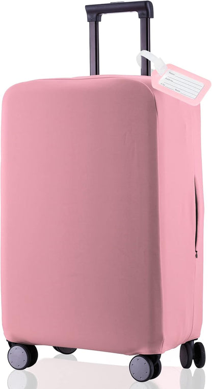 Travel Luggage Cover Suitcase Protector Scratch-Resistant Fit 19-31 Inch, Not Included Suitcase (Black, 2XL(30-31inch))