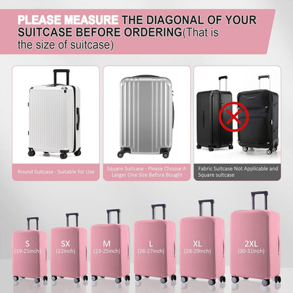 Travel Luggage Cover Suitcase Protector Scratch-Resistant Fit 19-31 Inch, Not Included Suitcase (Black, 2XL(30-31inch))
