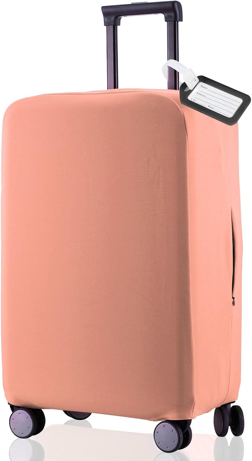 Travel Luggage Cover Suitcase Protector Scratch-Resistant Fit 19-31 Inch, Not Included Suitcase (Black, 2XL(30-31inch))