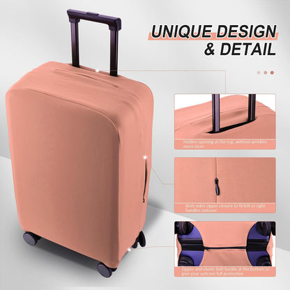 Travel Luggage Cover Suitcase Protector Scratch-Resistant Fit 19-31 Inch, Not Included Suitcase (Black, 2XL(30-31inch))