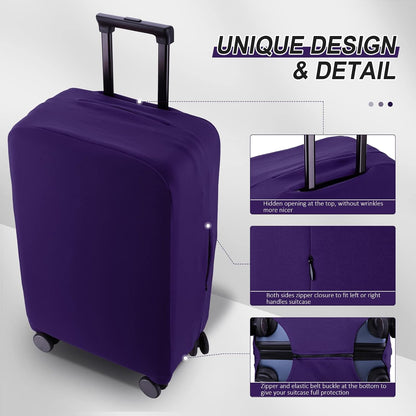 Travel Luggage Cover Suitcase Protector Scratch-Resistant Fit 19-31 Inch, Not Included Suitcase (Black, 2XL(30-31inch))
