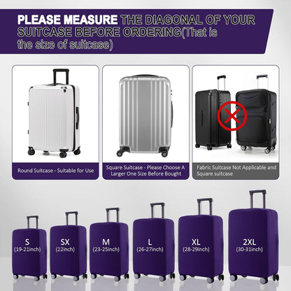Travel Luggage Cover Suitcase Protector Scratch-Resistant Fit 19-31 Inch, Not Included Suitcase (Black, 2XL(30-31inch))