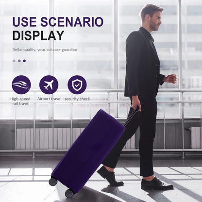 Travel Luggage Cover Suitcase Protector Scratch-Resistant Fit 19-31 Inch, Not Included Suitcase (Black, 2XL(30-31inch))