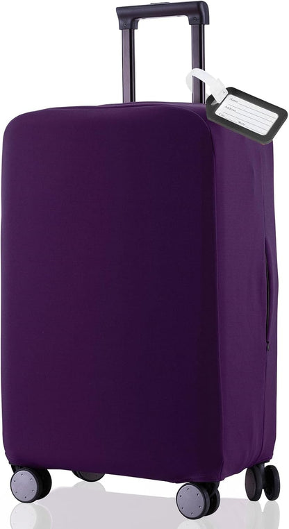 Travel Luggage Cover Suitcase Protector Scratch-Resistant Fit 19-31 Inch, Not Included Suitcase (Black, 2XL(30-31inch))