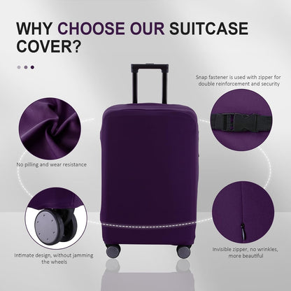 Travel Luggage Cover Suitcase Protector Scratch-Resistant Fit 19-31 Inch, Not Included Suitcase (Black, 2XL(30-31inch))