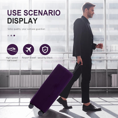 Travel Luggage Cover Suitcase Protector Scratch-Resistant Fit 19-31 Inch, Not Included Suitcase (Black, 2XL(30-31inch))