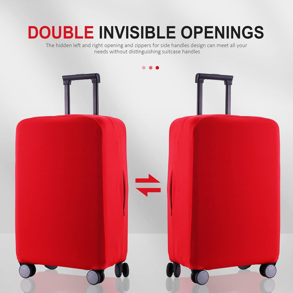 Travel Luggage Cover Suitcase Protector Scratch-Resistant Fit 19-31 Inch, Not Included Suitcase (Black, 2XL(30-31inch))