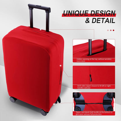 Travel Luggage Cover Suitcase Protector Scratch-Resistant Fit 19-31 Inch, Not Included Suitcase (Black, 2XL(30-31inch))