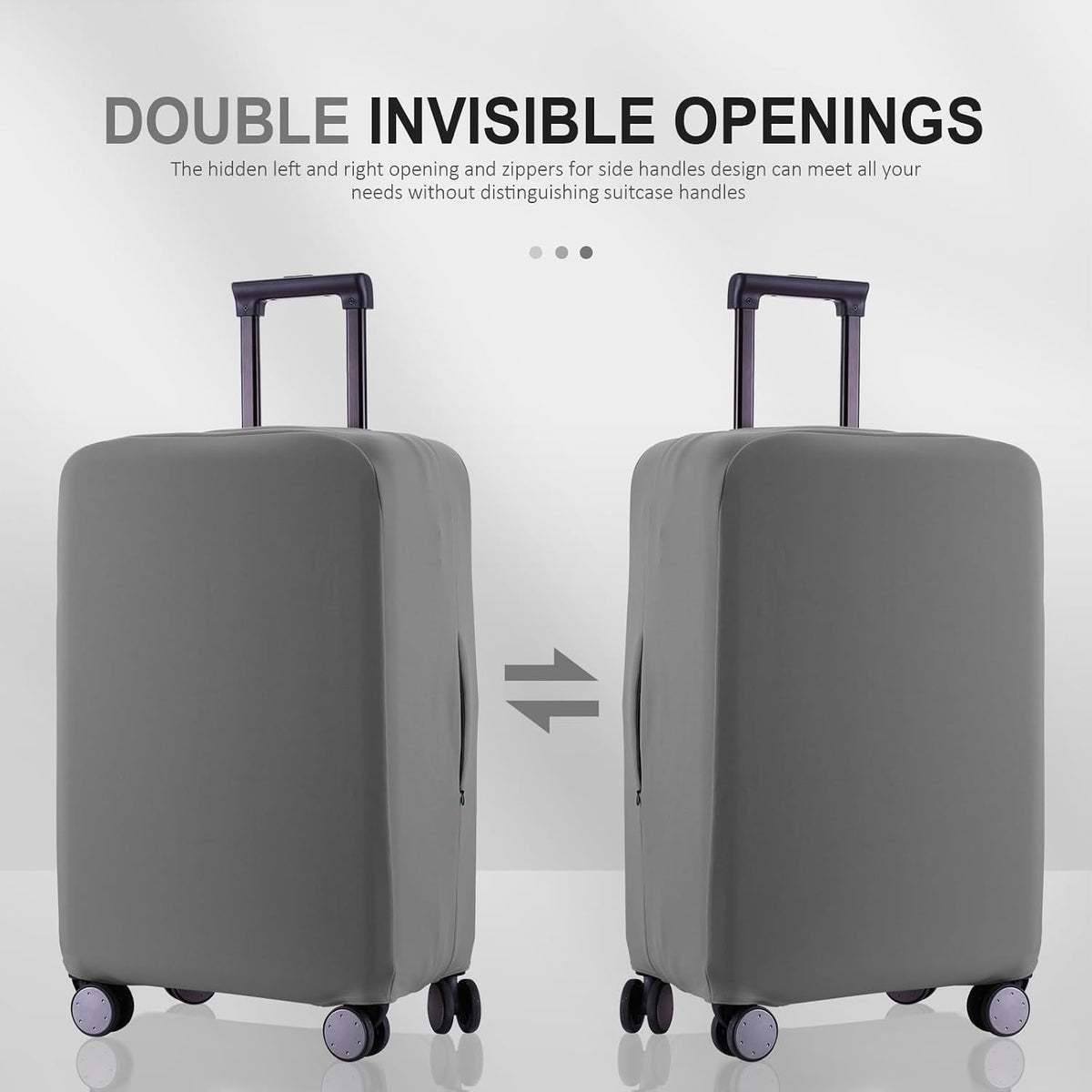 Travel Luggage Cover Suitcase Protector Scratch-Resistant Fit 19-31 Inch, Not Included Suitcase (Black, 2XL(30-31inch))