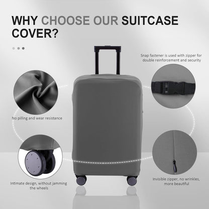 Travel Luggage Cover Suitcase Protector Scratch-Resistant Fit 19-31 Inch, Not Included Suitcase (Black, 2XL(30-31inch))