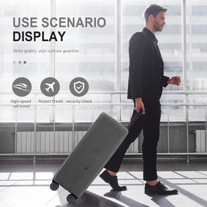 Travel Luggage Cover Suitcase Protector Scratch-Resistant Fit 19-31 Inch, Not Included Suitcase (Black, 2XL(30-31inch))
