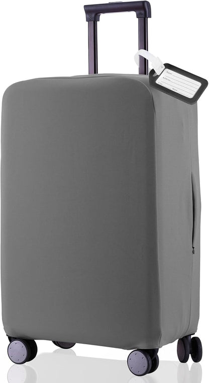 Travel Luggage Cover Suitcase Protector Scratch-Resistant Fit 19-31 Inch, Not Included Suitcase (Black, 2XL(30-31inch))