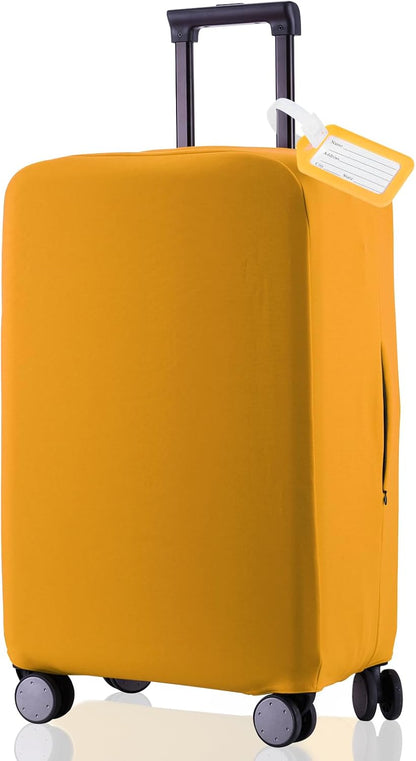 Travel Luggage Cover Suitcase Protector Scratch-Resistant Fit 19-31 Inch, Not Included Suitcase (Black, 2XL(30-31inch))