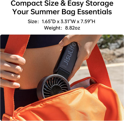 JISULIFE Portable Handheld Fan Life7: 3-in-1 Hand, Desk & Neck Fan-Black