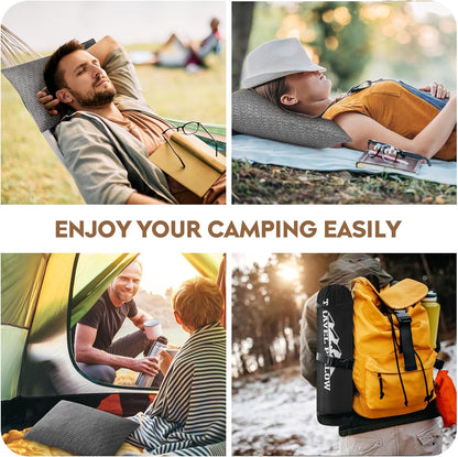 Camping Pillow Travel Pillow Small Shredded Memory Foam Pillow - Compressible Medium Firm, Breathable Cover, Ideal Backpacking Hiking, Airplane and Car