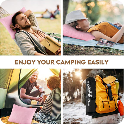 Camping Pillow Travel Pillow Small Shredded Memory Foam Pillow - Compressible Medium Firm, Breathable Cover, Ideal Backpacking Hiking, Airplane and Car