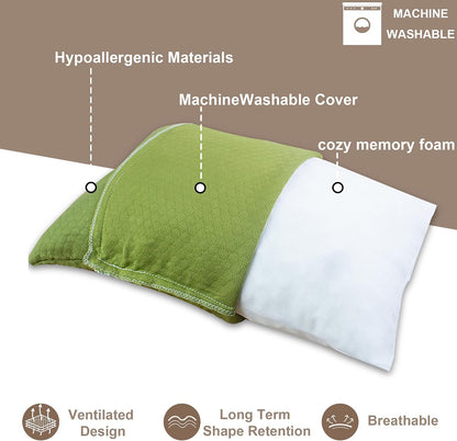 Camping Pillow Travel Pillow Small Shredded Memory Foam Pillow - Compressible Medium Firm, Breathable Cover, Ideal Backpacking Hiking, Airplane and Car
