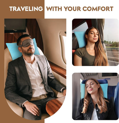 Camping Pillow Travel Pillow Small Shredded Memory Foam Pillow - Compressible Medium Firm, Breathable Cover, Ideal Backpacking Hiking, Airplane and Car