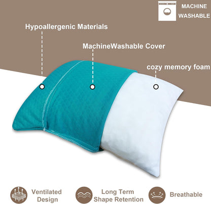 Camping Pillow Travel Pillow Small Shredded Memory Foam Pillow - Compressible Medium Firm, Breathable Cover, Ideal Backpacking Hiking, Airplane and Car