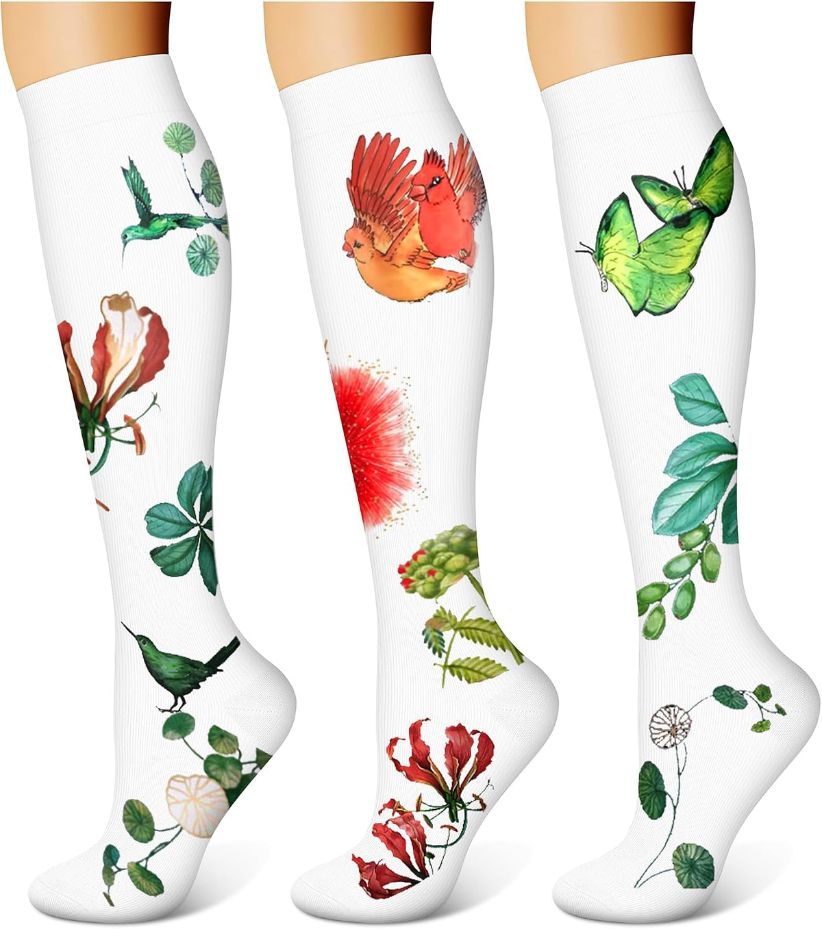 3 Pairs Compression Socks for Women & Men 15-20 mmHg,Best Support for Nurses Running Hiking