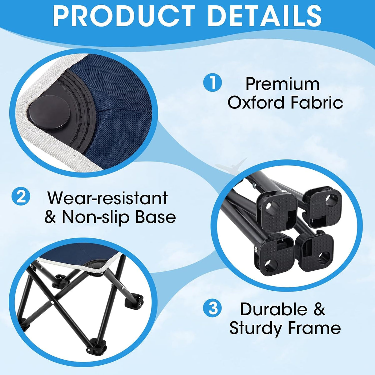 2 Pcs Portable Airplane Travel Foot Rest, Folding Camping Stool, Under Desk Foot Rest at Work for Long Flight, Home and Office Outdoor Hiking Fishing with Carry Bag (Black)