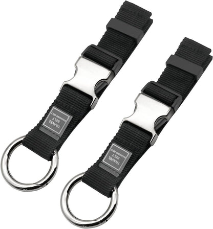 Add-A-Bag Luggage Strap Jacket Gripper, Luggage Straps Baggage Suitcase Belts Travel Accessories - Make Your Hands Free, Easy to Carry Your Extra Bags, Black