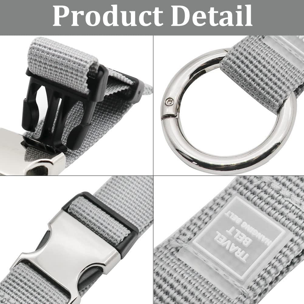 Add-A-Bag Luggage Strap Jacket Gripper, Luggage Straps Baggage Suitcase Belts Travel Accessories - Make Your Hands Free, Easy to Carry Your Extra Bags, Black