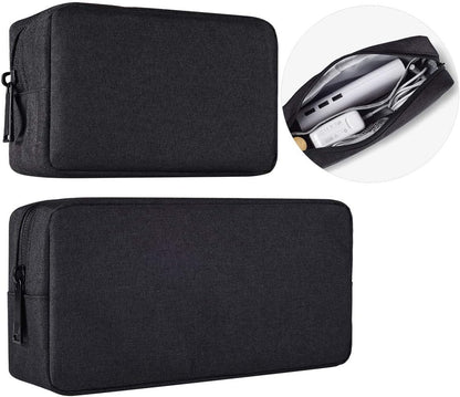 2-Pack Portable Storage Pouch Bag, Universal Electronics Accessories Case Cable Organizer Compatible with Hard Drive, Laptop Mouse, Power Bank, Adapter, Cellphone, Cosmetics (Small+Big-Navy Blue)