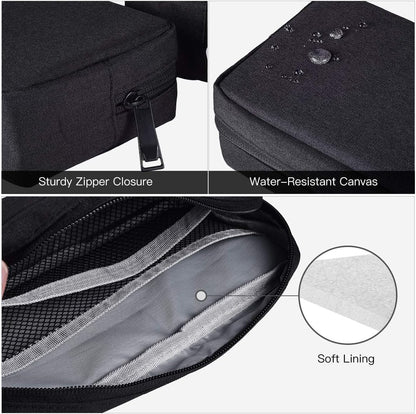 2-Pack Portable Storage Pouch Bag, Universal Electronics Accessories Case Cable Organizer Compatible with Hard Drive, Laptop Mouse, Power Bank, Adapter, Cellphone, Cosmetics (Small+Big-Navy Blue)
